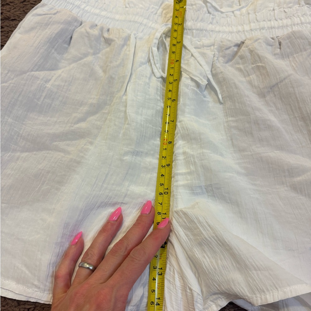 Express White Crinkle Paper bag Pull On Short Size S M L XL NEW $48 - Picture 9 of 13